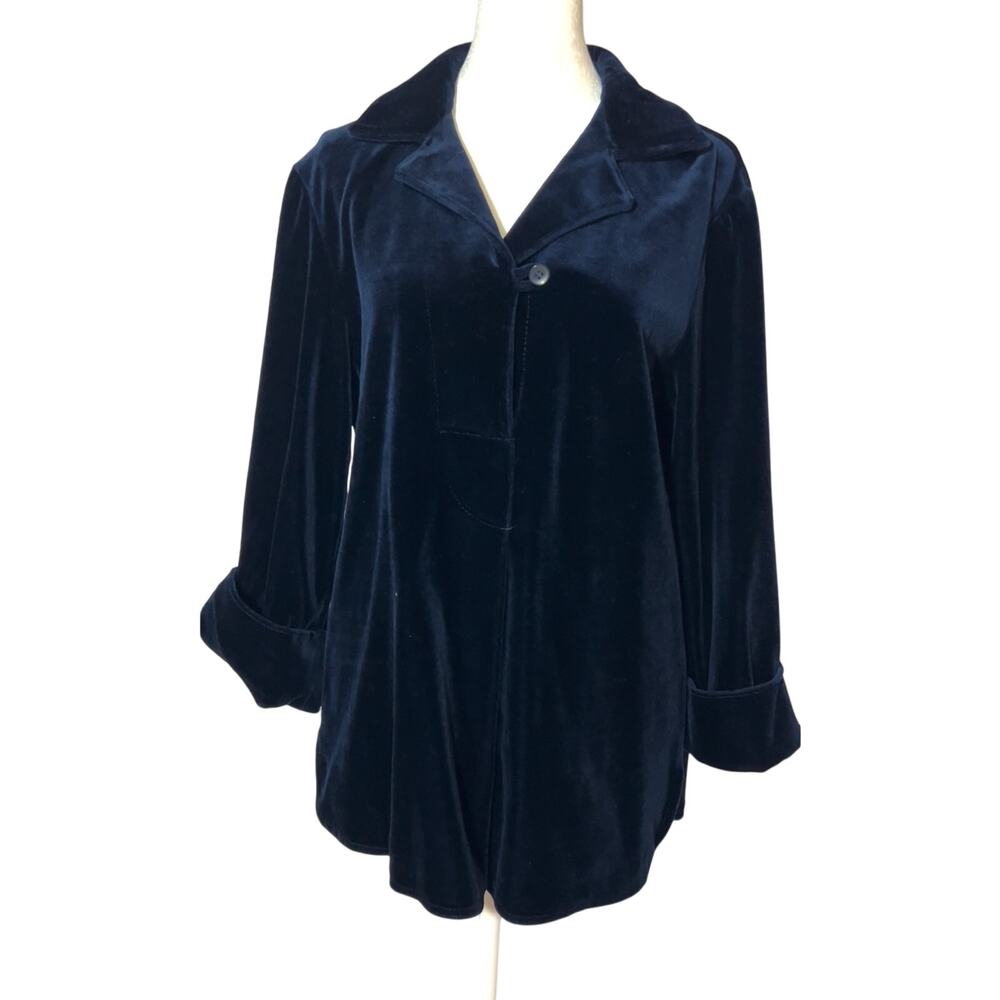 Act lll Vintage 70's Boho Navy Velvet top
